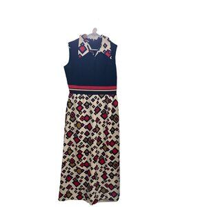 Puritan Forever Young sleeveless black red cream maxi dress